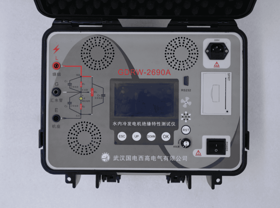水內(nèi)冷發(fā)電機(jī)絕緣特性測(cè)試儀面板圖